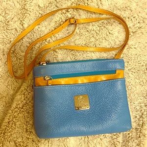 I MEDICI Genuine Italian Leather Purse Blue Tan